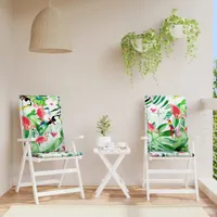 vidaXL Gartenstuhlauflagen für Hochlehner 2 Stk. Mehrfarbig 120x50x3cm