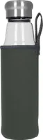 Glasflasche 0,55 Liter Trinkflasche Borosilikatglas mit Neoprentasche Transparent