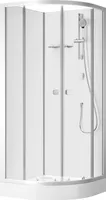 Duschkabine 85x85 MARWELL Komplettdusche Shower Fresh Round - 85x85x205cm - Runddusche mit Gleittüren - hochwertige Aluminiumprofile