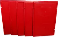 5 Stück Deckel für Gemüsekiste, Eurofleischerkiste, Stapelbox E1 E2 E3 rot (5 x Deckel rot)
