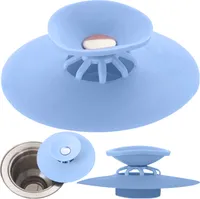 Abflusssieb Silikon Abflussstopfen Abfluss Sieb Ablauf Stopper Ø 10 cm Stöpsel Spülbecken Abflusssieb Haarsieb Küche Dusche Badewanne Spüle Badezimmer Blau Retoo