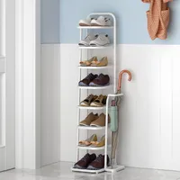 Schuhregal Schuhschrank 8 Ebenen, 121cm platzsparend Schuhständer Schuh-Organizer, 8-stöckig Regalwürfel Standregal Aufbewahrung Deko Weiß