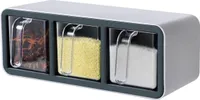 Müslispender - ideal zur Mehl, Zucker oder Müsli Aufbewahrung - 3 Schütten  -freistehend & spülmaschinenfest（Schwarz-Weiss）
