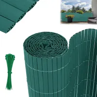 LARS360 PVC Sichtschutzmatte Verstärkung W-Struktur Sichtschutzzaun Windschutz Sichtschutz Balkon mit Kabelbindern, 180 x 300 cm, Grün