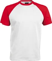 Kariban Herren Baseball T-Shirt RW705 (S) (Weiß/Rot)