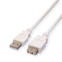 VALUE Kábel USB 2.0, typ A-A, ST/BU, biely, 3 m