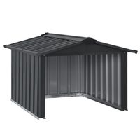 Juskys Mähroboter Garage mit Satteldach - Rasenmäher Dach Carport aus Metall - 86 × 98 × 63 cm - Sonnen- und Regenschutz für Rasenroboter - Anthrazit