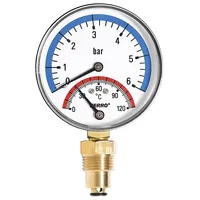 Novaservis Instalatérský program - Termomanometr 1/2" radiální, 0-6 bar TM80R