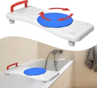 UISEBRT Badewannensitz mit Drehscheibe 75,5x34cm Badewannenbrett zum sitzen Badewannensitz Senioren Erwachsene Einstellbar Wannenbrett zum Sitzen für Badewanne Duschbrett bis 150kg mit Rot Griff
