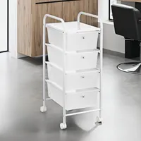 Badregal Rollwagen Rollcontainer GINA, mit 4 transparenten Schubladen und Metallgestell in weiß