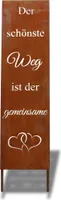Gartenstecker Rost 55 cm Gartenaufsteller Metall Spruchtafel Gartendeko Stele Garten Dekostecker