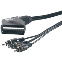 ViVanco™2m Scart/RCA Cable, 2m, SCART (21-pin), 3 x RCA