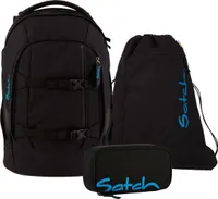 Satch Schulrucksack-Set Pack Black Bounce 3-tlg., Mäppchen, Sportbeutel