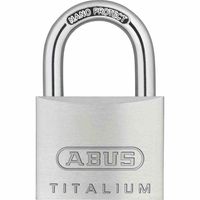 ABUS 794-742 Śruba do zasłon 64TI/40 z TITALIUM, przywieszka zamka, srebrna