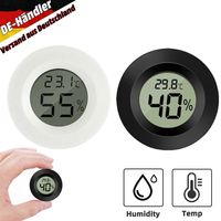 2x Digital Thermo-Hygrometer Thermometer Luftfeuchtigkeit Temperaturmessgerät, rundlich, Weiss