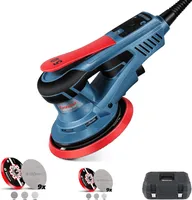 FANZWORK Exzenterschleifer HG0024, 5mm Hub, 125/150mm Teller, 350W bürstenlos, 7 Stufen, 18x Schleifgitter