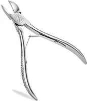 H&S Edelstahl Profi Nagelzange - Hochwertige Orthopädische Nagelschere mit Geriffelten Griffen und Kunststoffkappe - Kopfschneider für Dicke, Starke