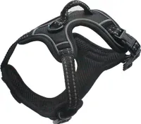 Postroj pro psy No-Pull Prodyšný hrudní postroj Postroj pro psy Reflexní pruhy Bezpečný průvodce Nastavitelný měkký [Black L]