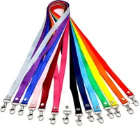 Schlüsselband Bunt 14PCS Zufällige Farbe Lanyards Nylon Schlüsselband Lang mit Karabinerhaken Mehrfarbige Umhängebänder mit Sicherheitsverschluss für Kartenhuellen Ausweise Kinder