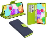 cofi1453® Etui Book "Fancy" kompatybilne z SAMSUNG GALAXY A41 (A415F) etui na telefon z funkcją podstawki, miejsce na karty niebiesko-zielone