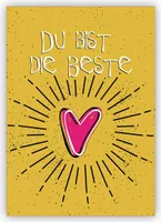 Coole Liebeskarte, romantische Motivationskarte mit Herz: Du bist die Beste