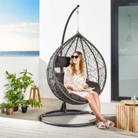 riess-ambiente Outdoor Hängesessel LOFT anthrazit grau Gartenstuhl inklusive Kissen wetterfest Outdoorsessel Hängeschaukel