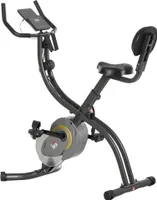 HOMCOM Heimtrainer, 2-in-1 Fahrradtrainer 6 kg Schwungrad, Trimmrad mit 16 stufig einstellbarem Magnetwiderstand und 1 Paar Spannseil, Stahl, Schwarz+Grau, 51 x 97 x 115 cm