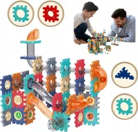 DYMEXSHOP | Klemmbausteine - Konstruktionsspielzeug - Kugelbahn - 125 Teile - Bunte Bausteine - Kreatives Lernen