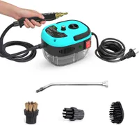 2500W přenosný ruční parní čistič - vysokotlaký parní čistič s kartáčovými hlavami pro kuchyň, nábytek, koupelnu a auto (modrý)
