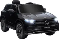 HOMCOM Dětské elektrické autíčko 12V Mercedes-Benz EQA elektrická vozidla s dálkovým ovládáním, dětské autíčko s MP3 přehrávačem, světlomety, přenosná baterie, 3-8 km/h, pro děti od 3 do 8 let, černá barva