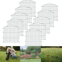 LARS360 Teichzaun Steckzaun Oberbogen für hunde Gartenzaun 10 Zaunelemente & 12 Befestigungsstäben Zaun für hunde Gitterzaun Zaun zum stecken