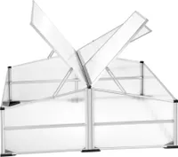 Frühbeet aus Aluminium mit arretierbarem Dach - 102 x 102 x 41 / 31 cm