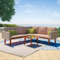 vidaXL 4dílná zahradní lehátková souprava s polštáři Poly Rattan Grey