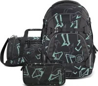 coocazoo Schulrucksack-Set Schulrucksack-Set „Reflective Graffiti“, 3-teilig