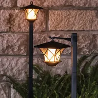 LUMILED 2x Solarleuchte Laterne Garten Solarlampen mit Erdspieß LED Solarlampe außen LED Warmweiß 3000K Solar Gartenleuchte 150cm Wegeleuchten