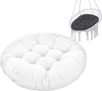 Hängesessel Kissen, Polster Bodenkissen für Schwenksessel, Auflage für Baumwoll Hängeschaukel, Papasansessel, Hängekorb, Hängestuhl, Durchmesser 90 cm, Weiß [114]