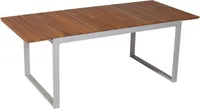 Zahradní stůl Merxx "Naxos" rozkládací 150/200 x 90 cm - hliníkový rám stříbrný s akátovým dřevem