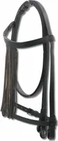 Spanische Trense mit Leder Fransenstirnband und Lederzügel Vaquero Zaum 005/105 in Schwarz