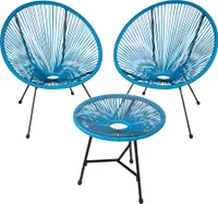 2 zahradní židle Santana se stolem Retro design ve stylu Acapulco