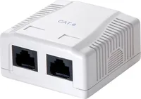 LogiLink Aufputzdose Kat.6 2 x RJ45 reinweiß (RAL9010)