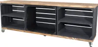 Edler TV Schrank aus Holz mit 5 Fächern, 150x53x30cm Holzbohlen Weinkisten Paletten