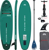 SUP Aqua Marina Breeze 9'10" Carbon Aufblasbares Stand Up Paddle Board | 300 x 76 x 12 cm | Surfboard für Einsteiger & Fortgeschrittene mit zubehör