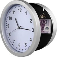 ACROPAQ Wanduhr Versteckter Tresor - Versteckte Wandtresor-Uhr mit Schlüsselschloss, Verkleidete Tresor-Uhr für Wertsachen, Geheimnisse, Uhr Versteckter Tresor, Geheime Aufbewahrung, Uhrentresor