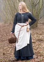 Mittelalterkleid Marit mit Schnürungen, dunkelblau - Baumwoll Mittelalter Wikinger LARP Kleid Kostüm Mittelalterkleidung Größe: M