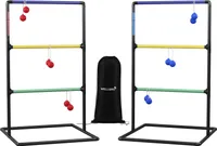 WELLGRO 2x Leitergolf schwarz - Material Kunststoff - Outdoor Wurfspiel inkl. Aufbewahrungstasche - Geschicklichkeitsspiel ca. 69x60x102cm (LxBxH)
