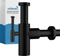 kör4u Design Siphon 1 1/4"x32mm universal rund schwarz matt