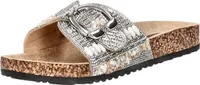 living UPDATED Damen-Pantolette mit Tieffußbett Silber-Mehrfarbig, Farbe:multicolor, EU Größe:36