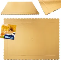 Orion Tortenboden Tortenplatte Tortenpappscheibe Kuchenplatte Gold rechteckig 40x30 cm