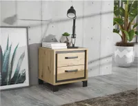 TRONDHEIM Nachtkommode Artisan Eiche / Schwarz