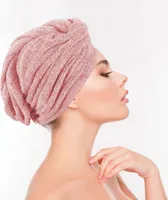 Turban na vlasy ( růžový ) Příjemný s knoflíkem - 25x65cm ( jedna velikost ) Super měkký nadýchaný - absorpční, ručník Turban na vlasy Ručník na vlasy Rychleschnoucí